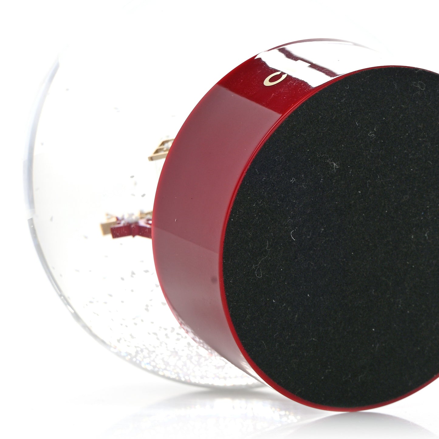 Glass N°5 Perfume Bottle Snow Globe Red