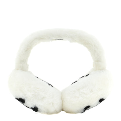 Chanel Shearling CC Ear Muffs White Black 1 of 4