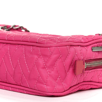 Prada Nylon Tessuto Impuntu Quilted Shoulder Bag Fuxia 11 of 13