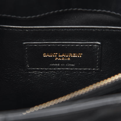 Saint Laurent Calfskin Y Quilted Monogram Small Loulou Chain Satchel Black 7 of 11