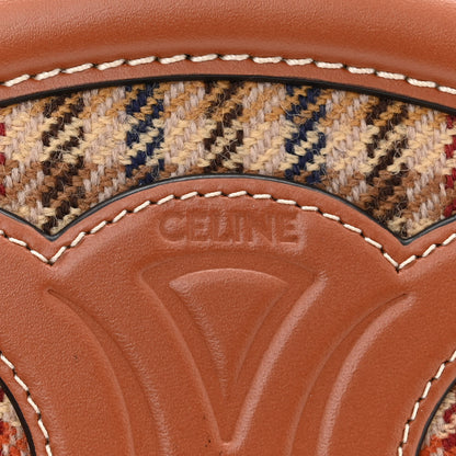 Celine Smooth Calfskin Houndstooth Cuir Small Triomphe Oval Purse Crossbody Tan 6 of 10