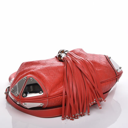 Gucci Guccissima Medium Indy Top Handle Hobo Red 13 of 22
