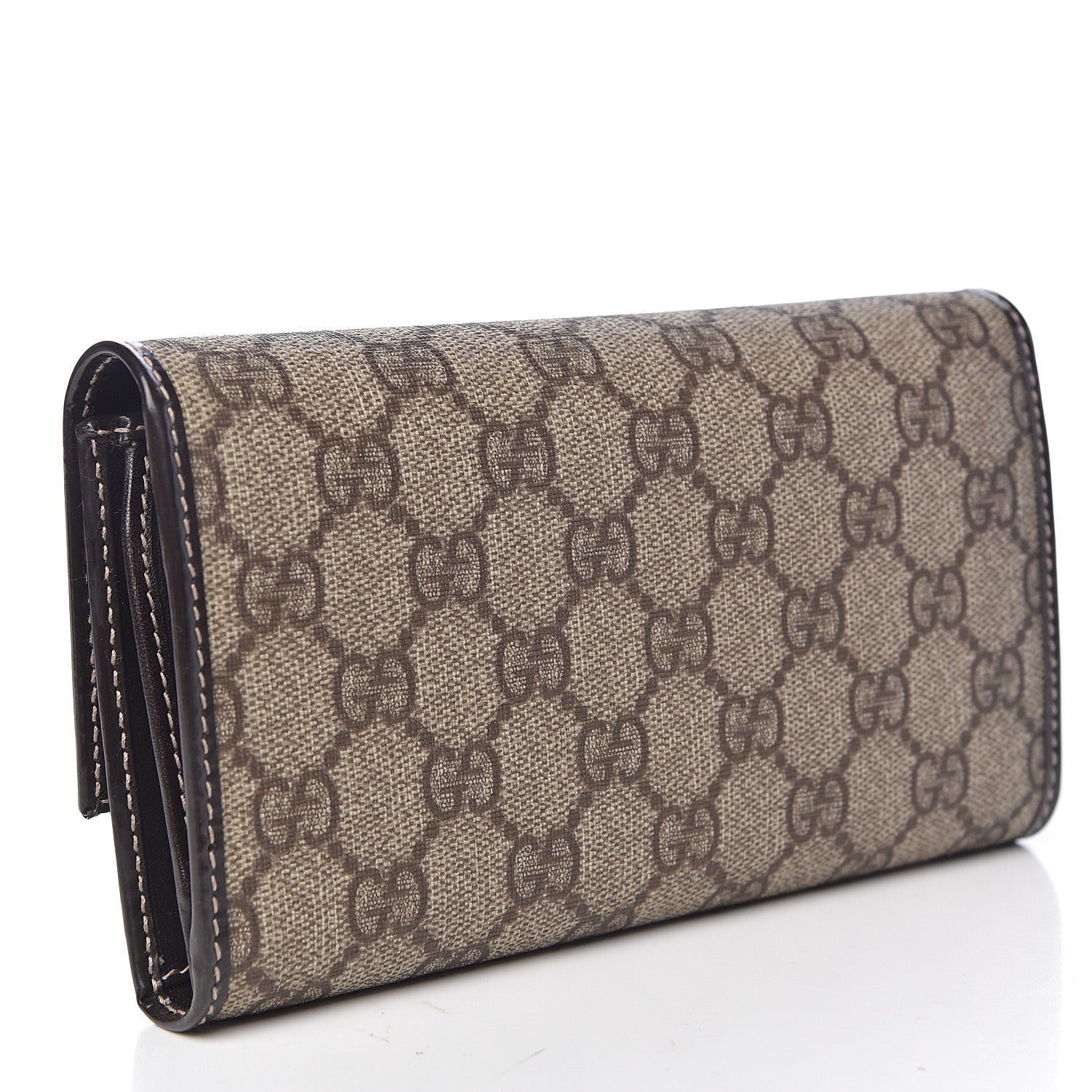 Gucci GG Plus Monogram Joy Continental Snap Oranizer Wallet Beige Ebony Dark Brown 3 of 8