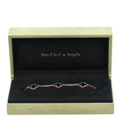 Van Cleef & Arpels 18K Yellow Gold Black Onyx 5 Motifs Vintage Alhambra Bracelet 7 of 7