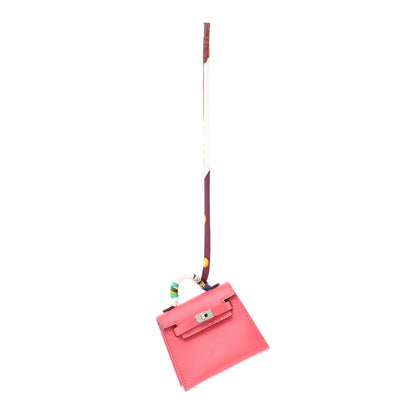 Hermes Tadelakt Mini Kelly Twilly Bag Charm Rose Lipstick 1 of 7