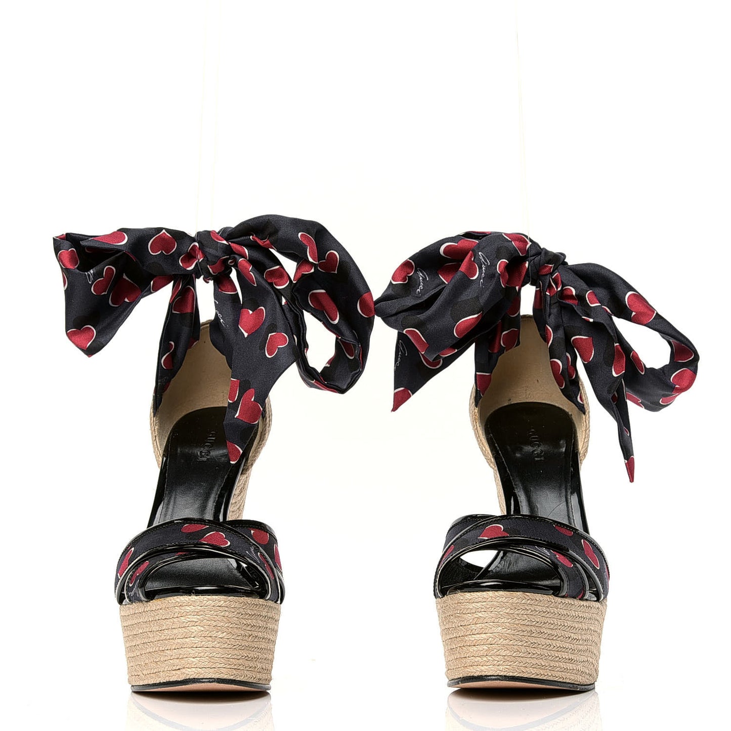 Satin Heartbeat Carolina Platform Wedges 37.5 Blue