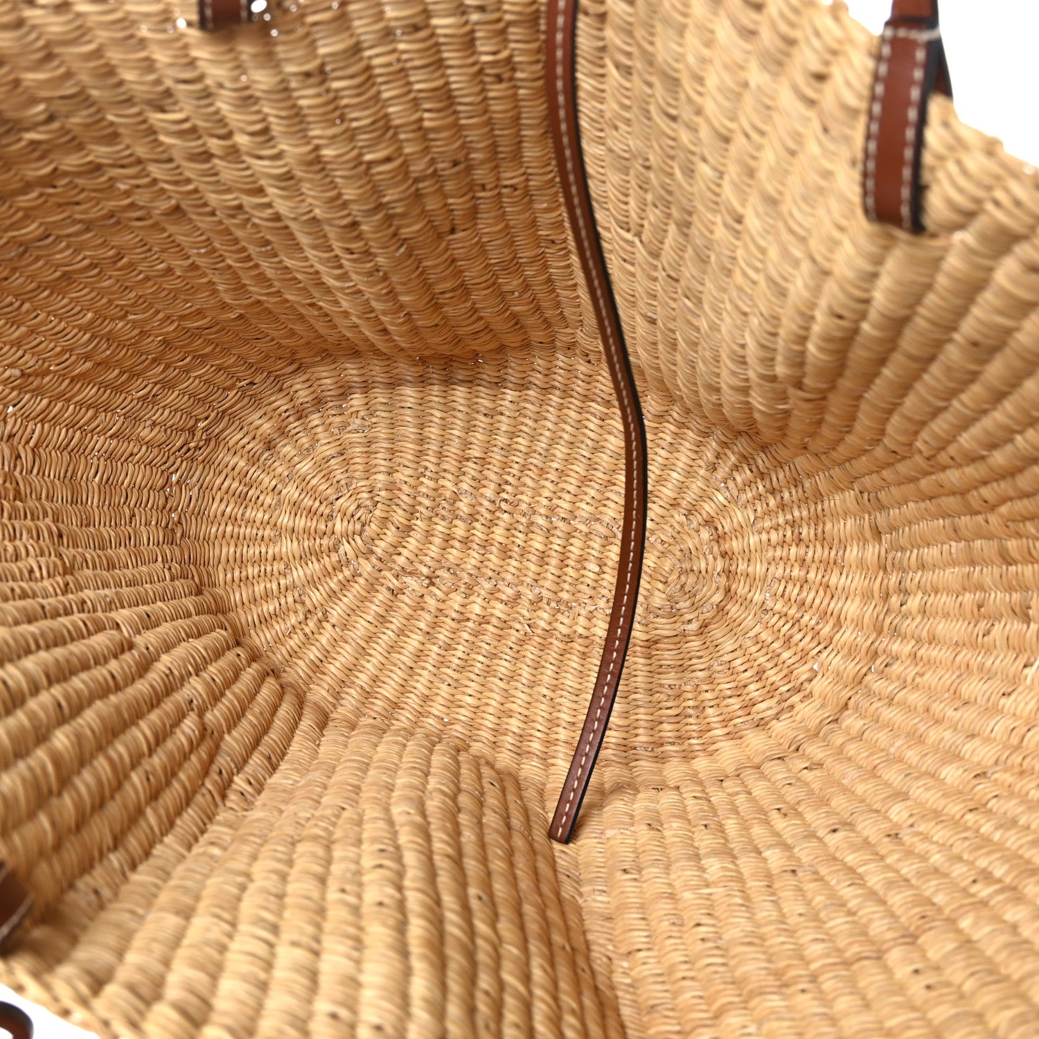 Loewe Calfskin Raffia Paulas Ibiza Small Basket Tote Bag Natural Tan 5 of 8