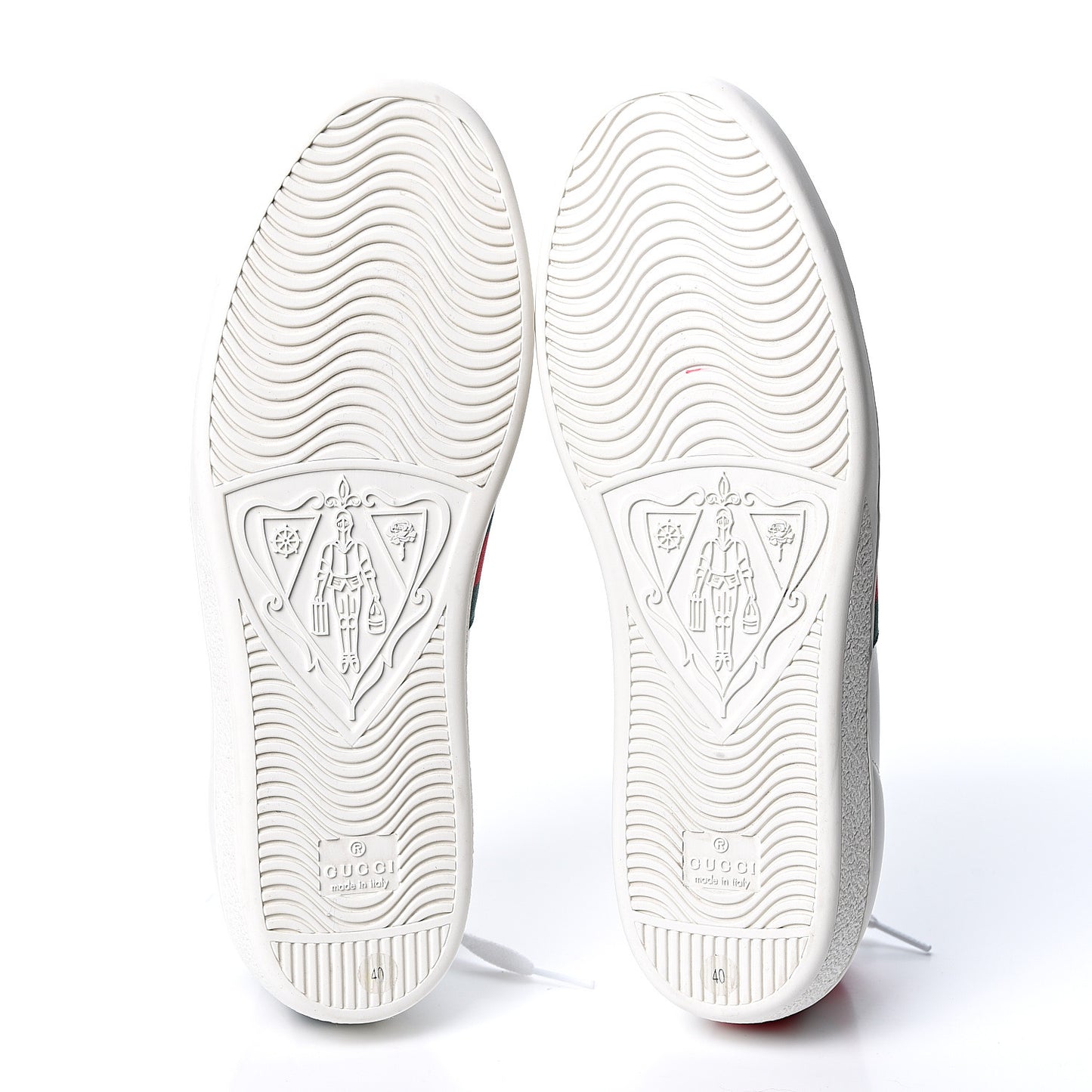 Calfskin Ayers Bee Embroidered Womens Ace Sneakers 40 White Green