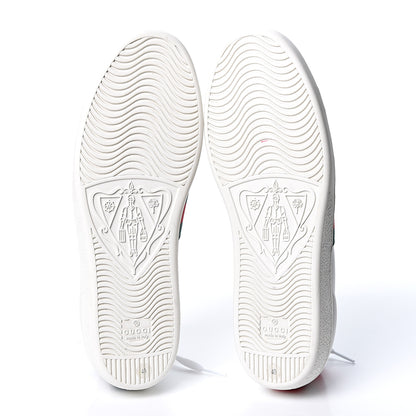 Gucci Calfskin Ayers Bee Embroidered Womens Ace Sneakers 40 White Green 7 of 9