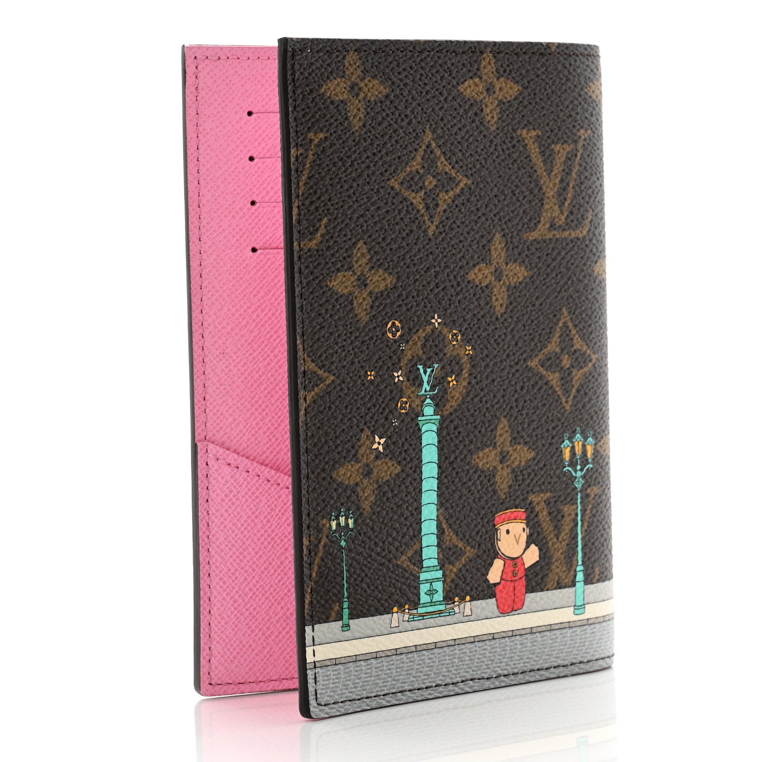 Louis Vuitton Monogram 2022 Christmas Animation Paris Passport Cover Pink 3 of 9