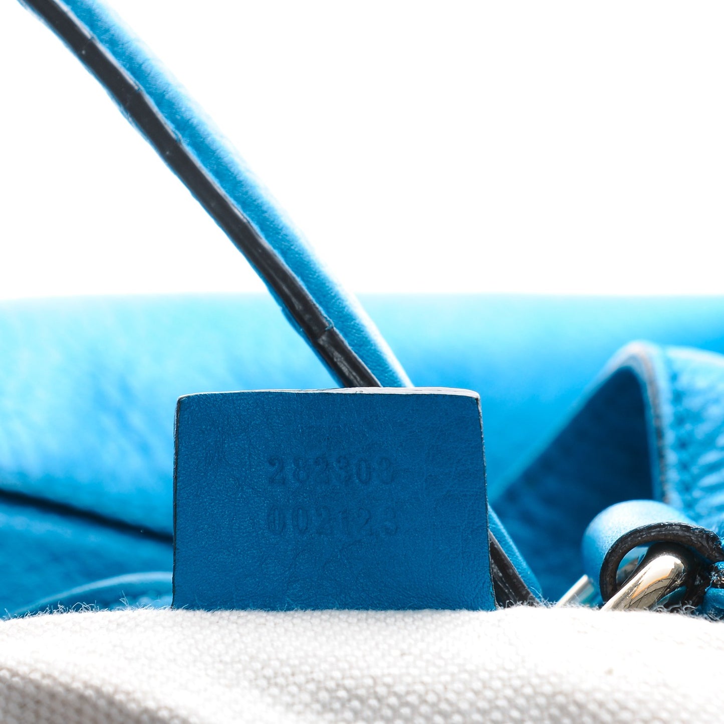 Pebbled Calfskin Large Soho Shoulder Bag Riviera Blue