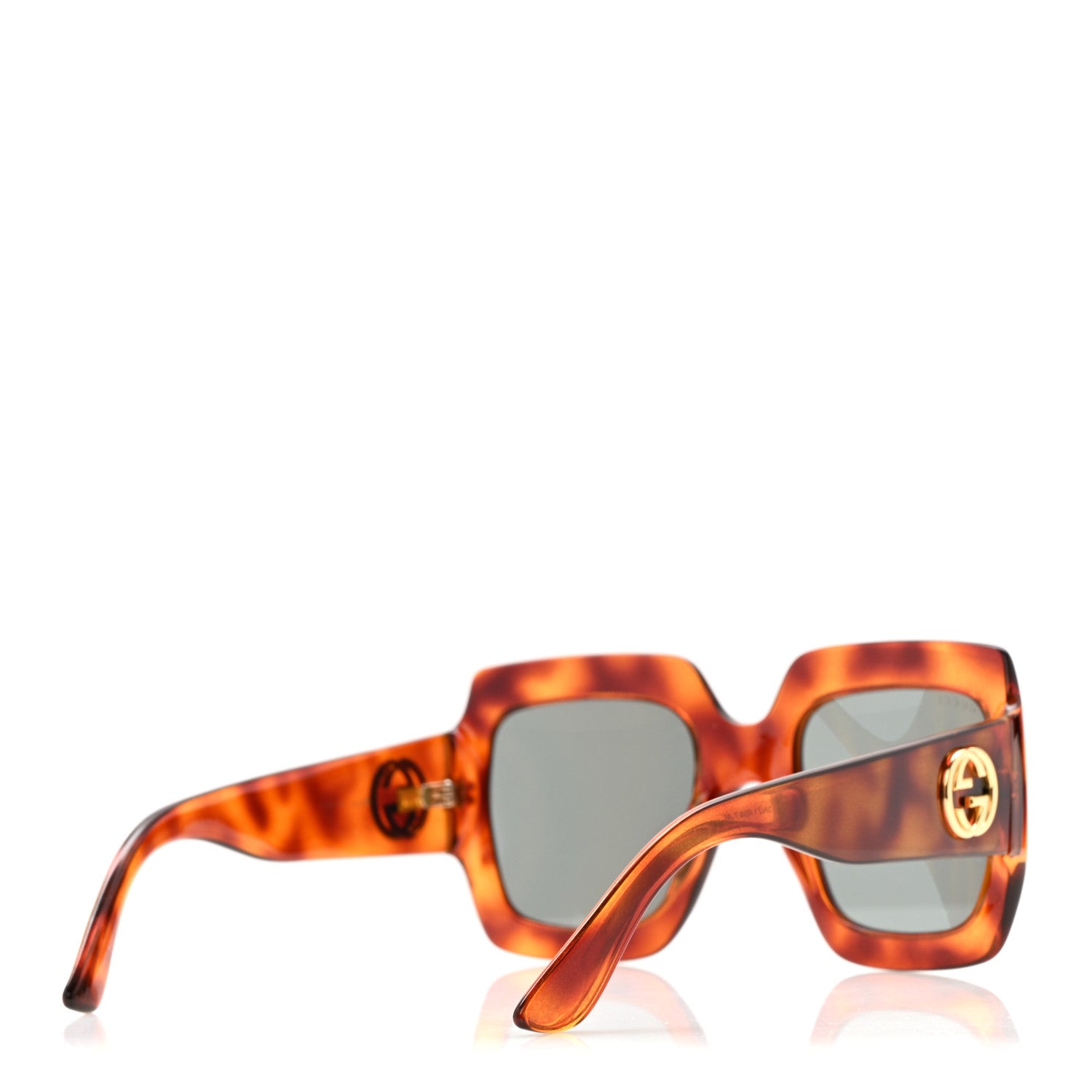 Gucci Acetate Square Frame Sunglasses GG 0053S Havana 4 of 8