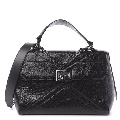 Givenchy Creased Patent Calfskin Medium ID Flap Black 1 of 9