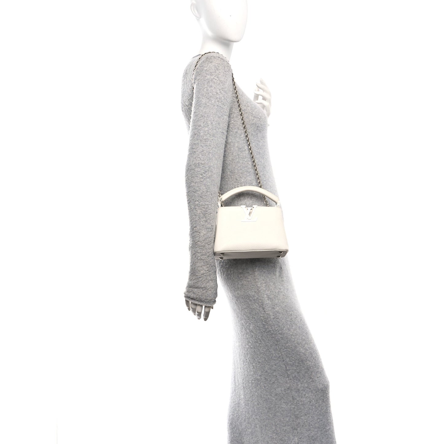 Taurillon Mini Capucines Monochrome  White