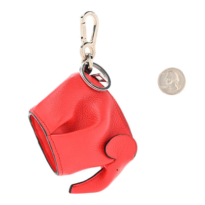 Loewe Calfskin Elephant Coin Purse Bag Charm Key Holder Red 2 of 7