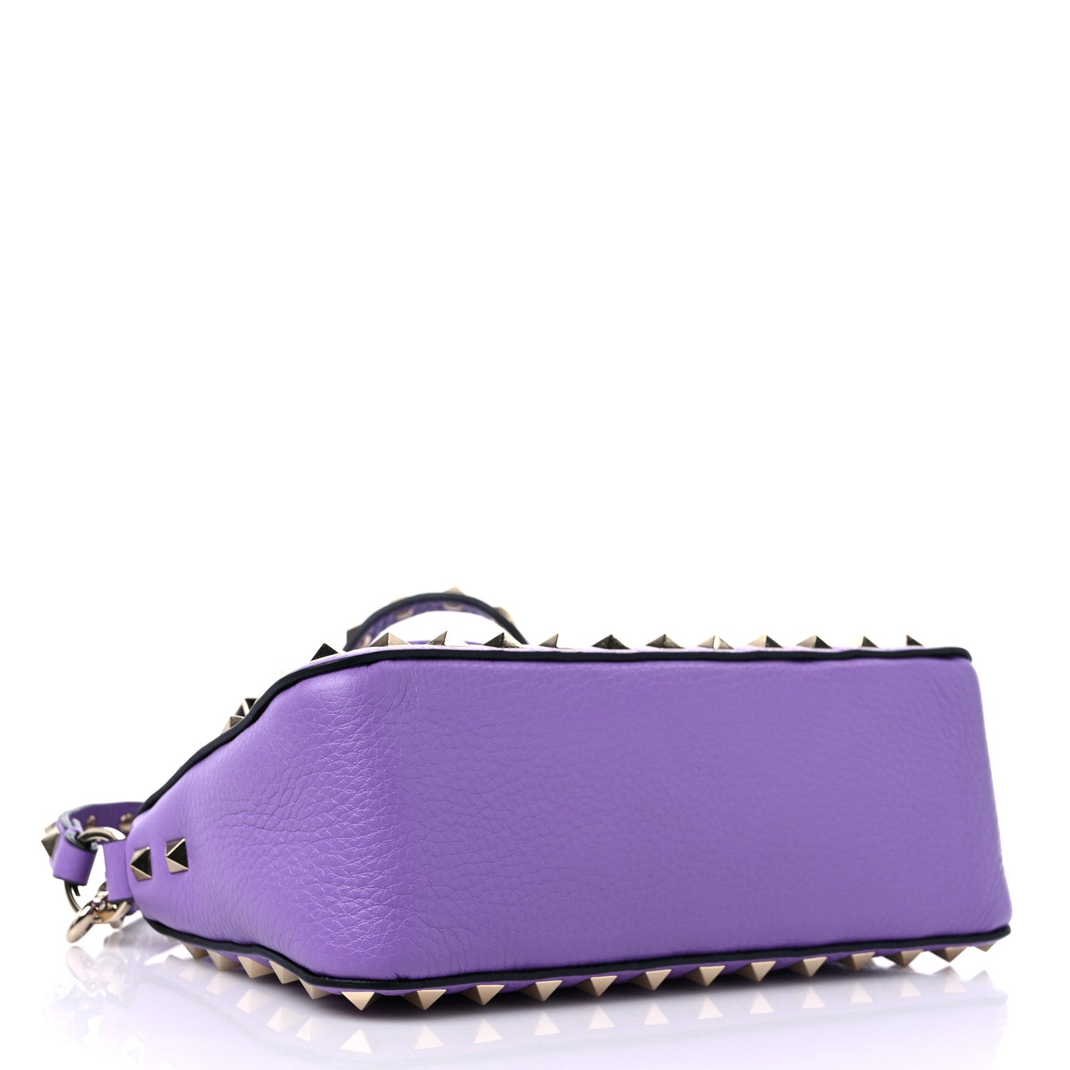 Valentino Garavani Pebbled Calfskin Small Rockstud Flip Lock Shoulder Bag Glicine 4 of 8