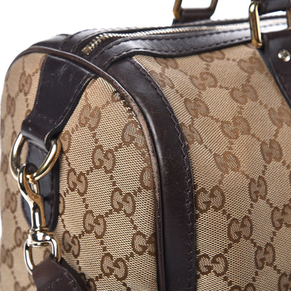 Gucci Monogram Vintage Web Medium Boston Dark Brown 21 of 28