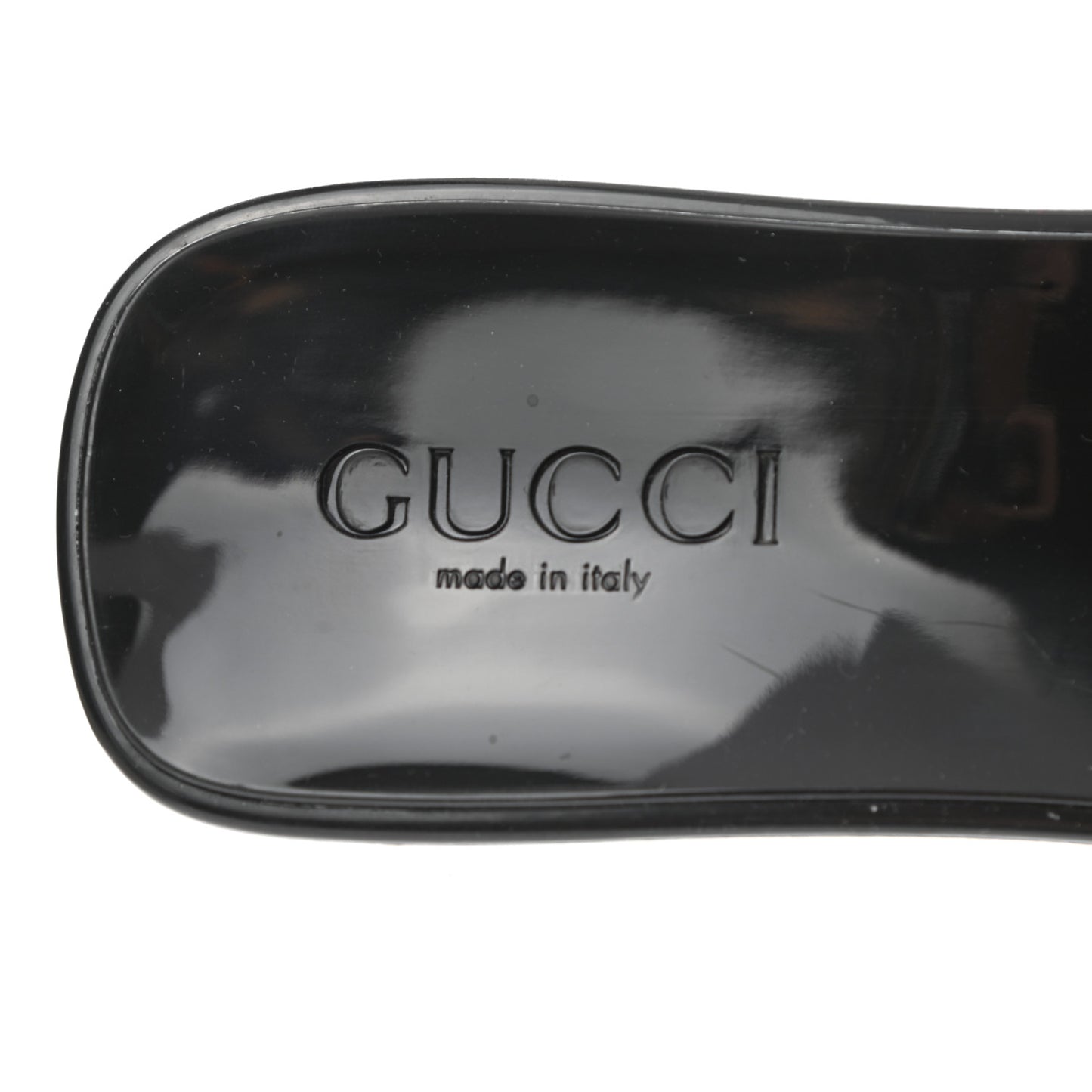 Rubber Gucci Logo Womens Platform 20/60mm Slide Sandals 38 Black