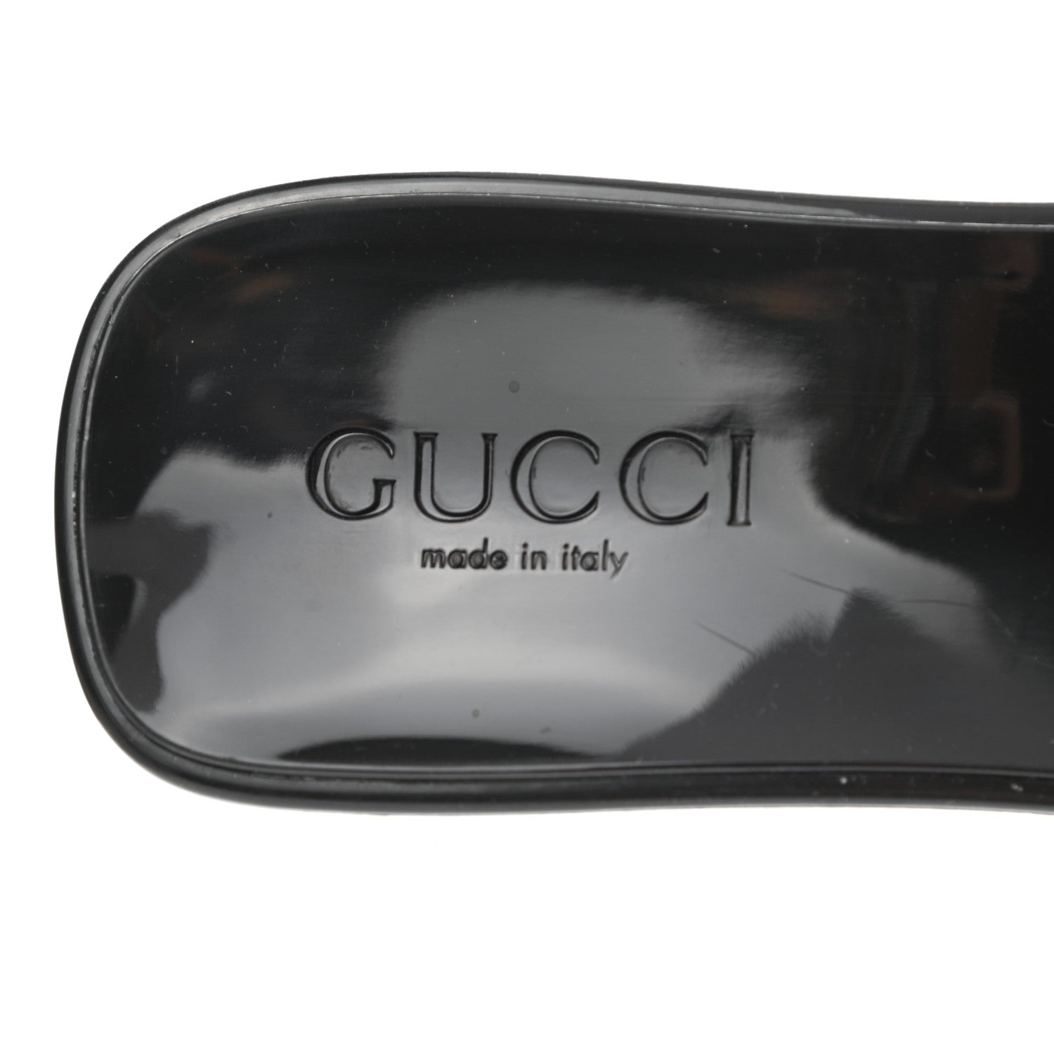 Gucci Rubber Gucci Logo Womens Platform 20/60mm Slide Sandals 38 Black 7 of 8