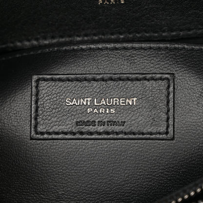 Saint Laurent Sheepskin Matelasse Chevron Monogram Medium College Bag Black 6 of 11