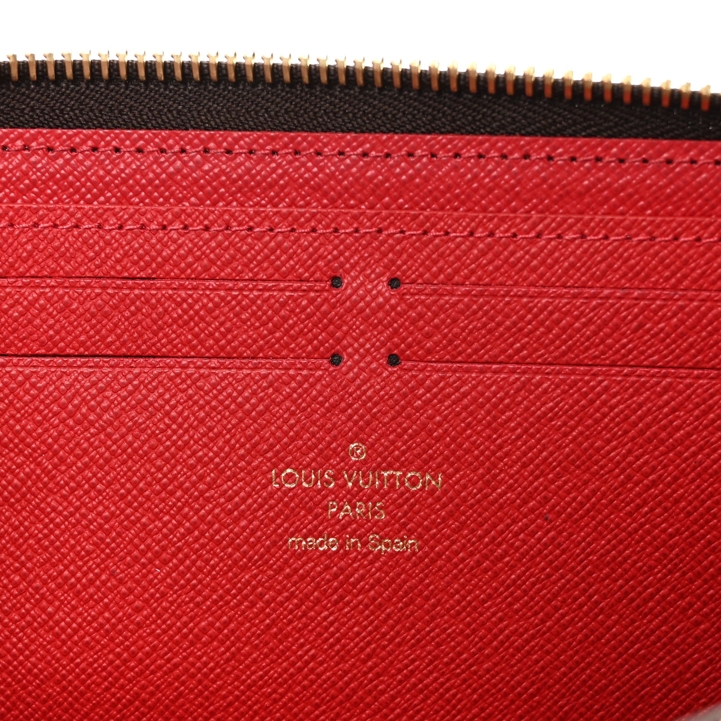 Damier Ebene Clemence Wallet Cherry