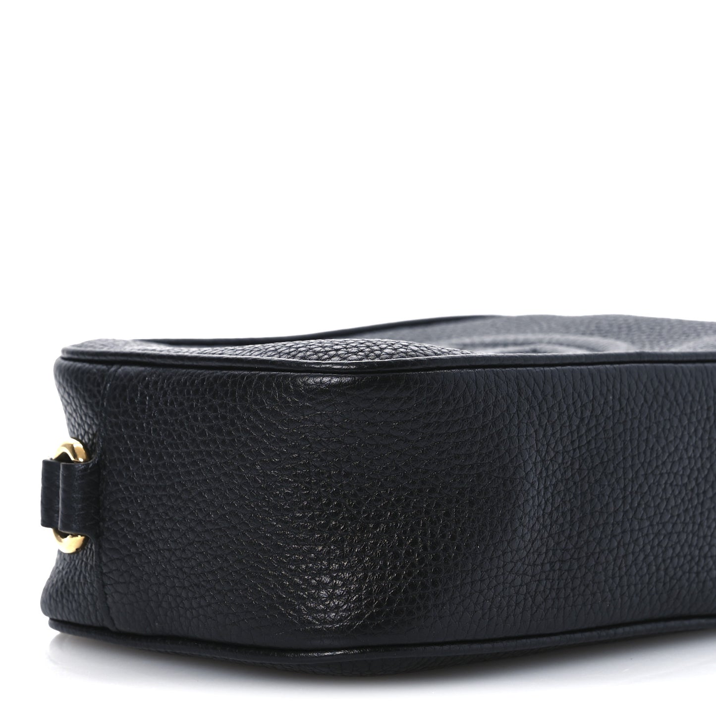 Pebbled Calfskin Small Soho Disco Bag Black