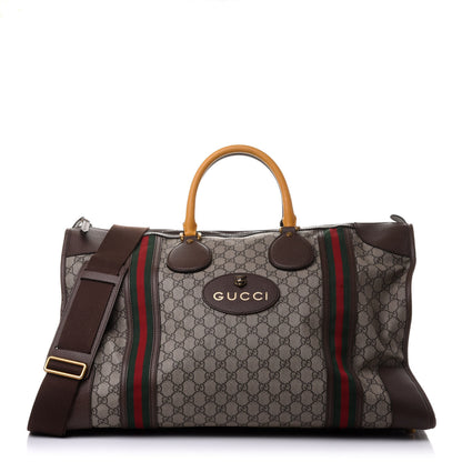 Gucci Soft GG Supreme Monogram Web Neo Vintage Duffle Bag Beige New Acero Crop 1 of 13