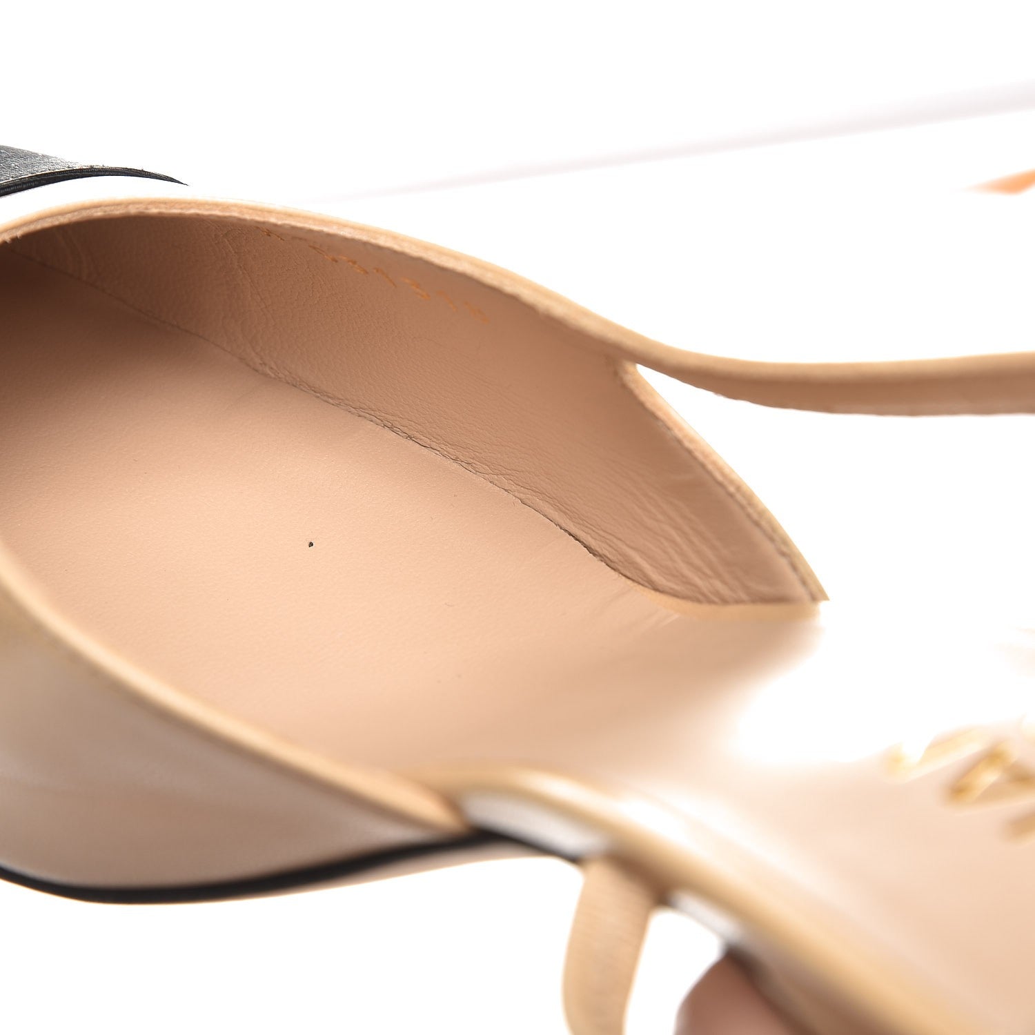 Chanel Goatskin Grosgrain Cap Toe CC Slingback Pumps 40 Beige Black 11 of 14