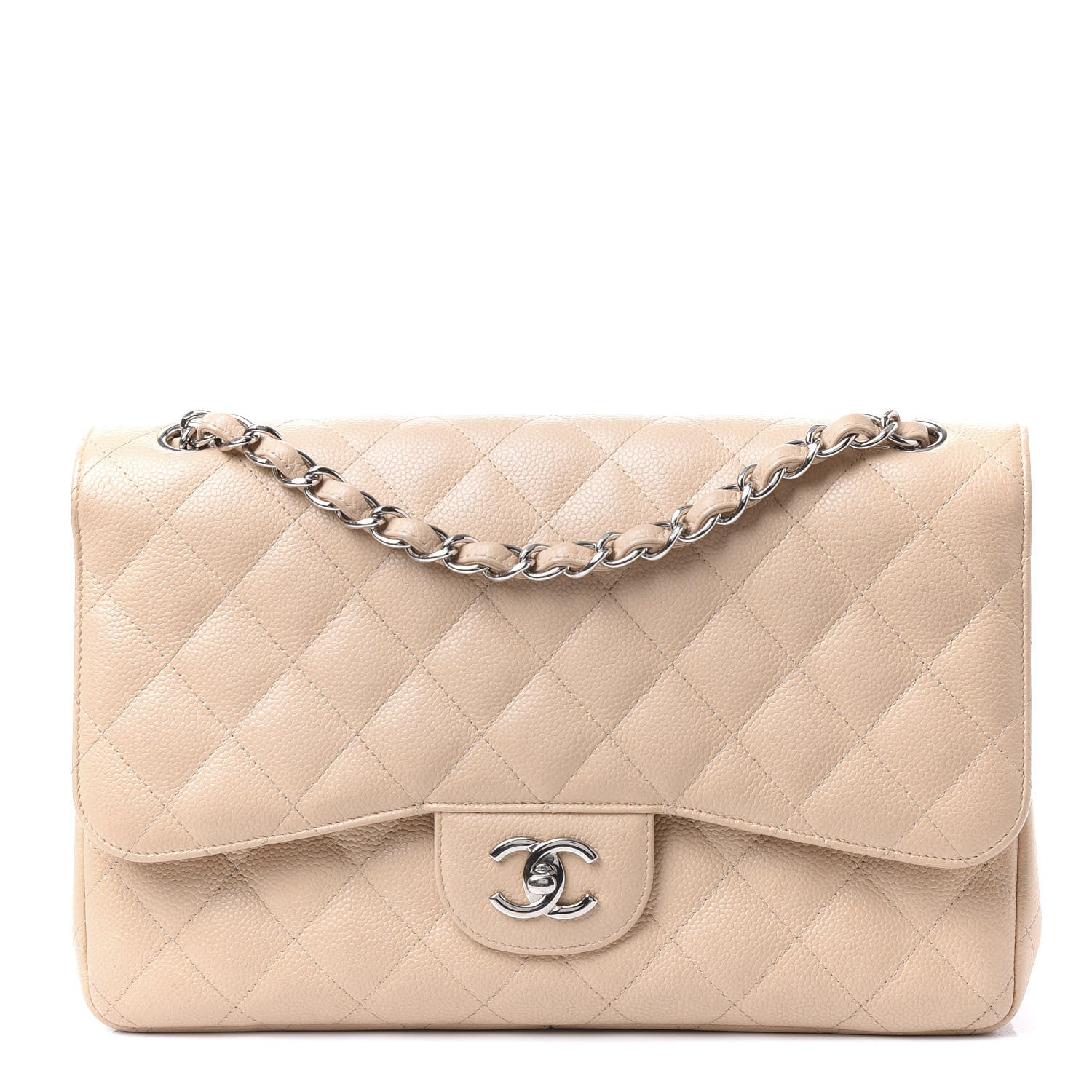 Chanel Caviar Quilted Jumbo Double Flap Beige Clair 1 of 10