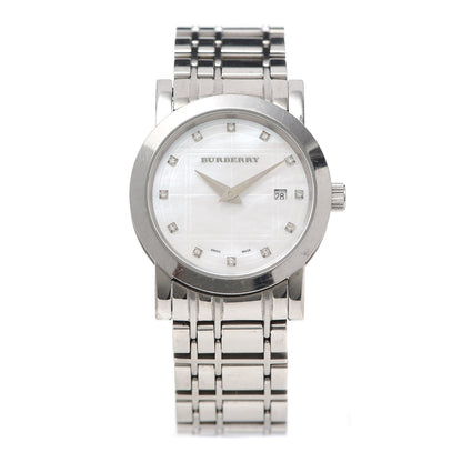 Burberry Stainless Steel Diamond Mother of Pearl 28mm Heritage Quartz Watch BU1370 1 of 5