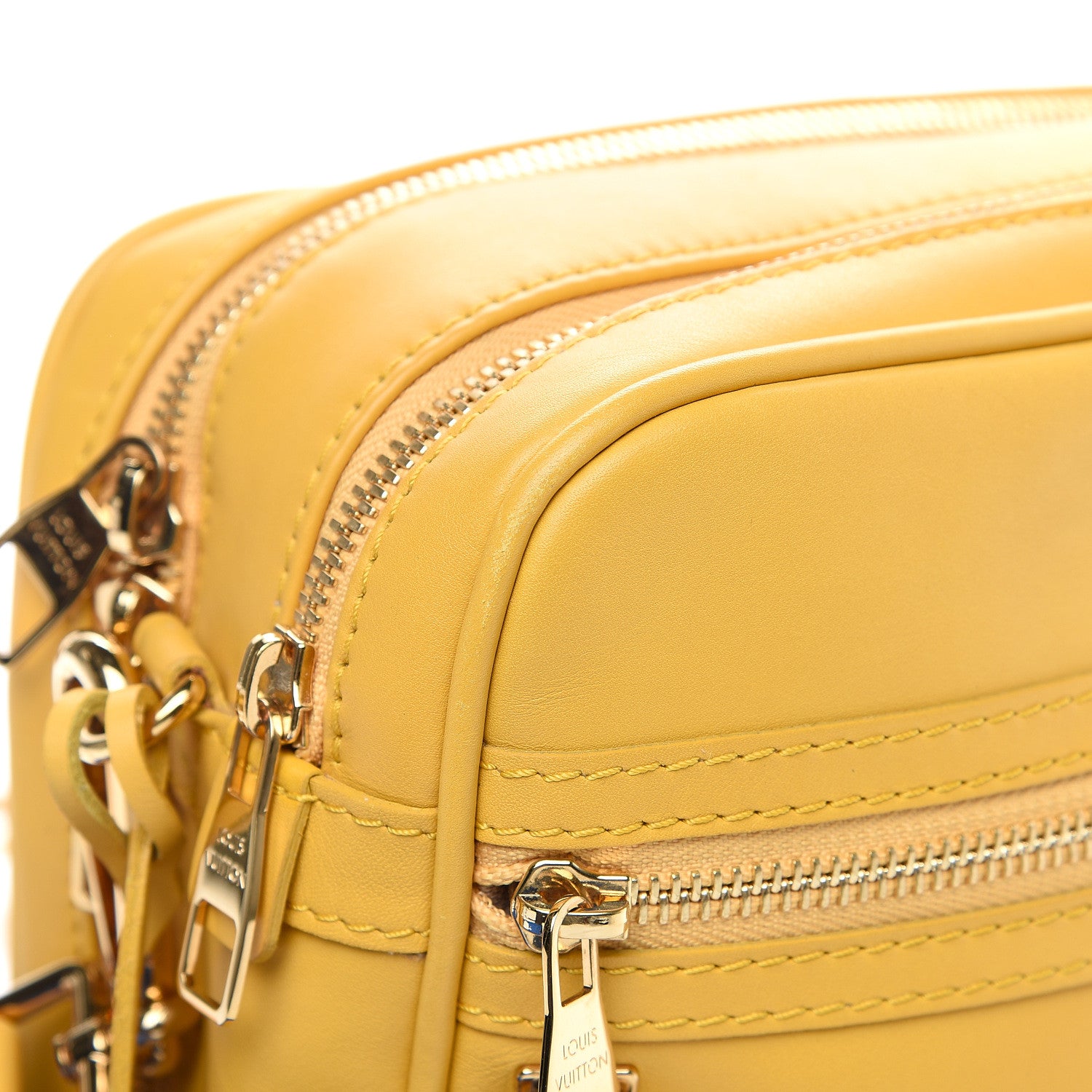Louis Vuitton Supple Calfskin Paname Take Off Flight Bag Yellow 10 of 11