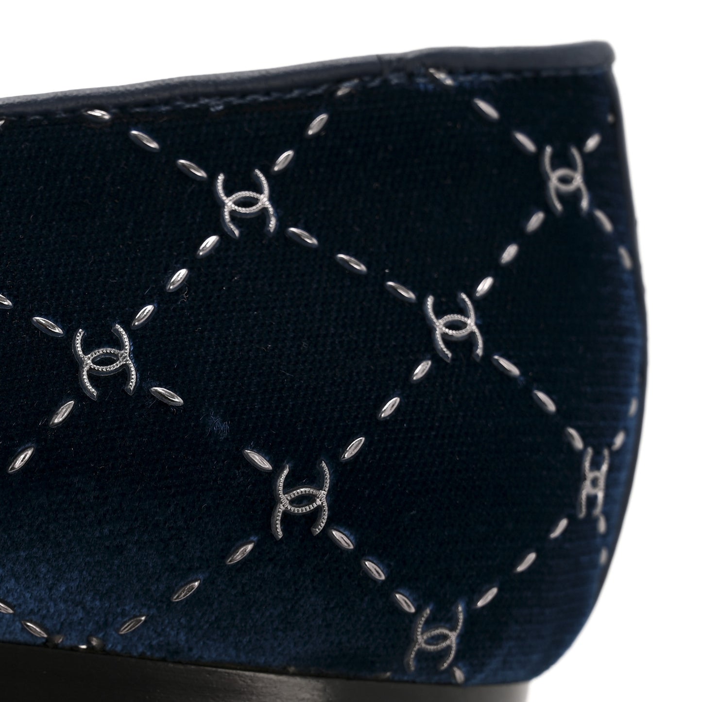 Velvet Moccasin Loafers 40 Blue