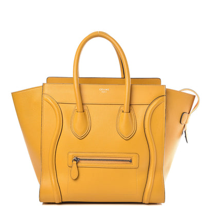 Celine Drummed Calfskin Mini Luggage Ocre 1 of 23