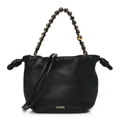 Loewe Nappa Calfskin Mini Flamenco Knot Clutch With Chain Black 1 of 10