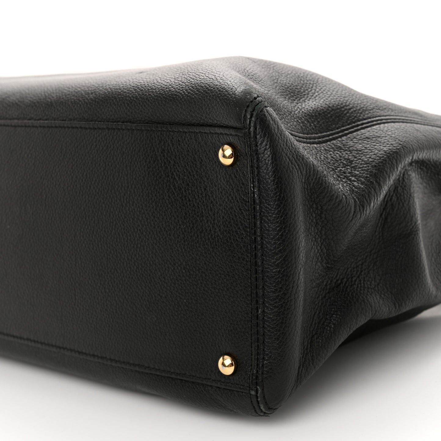 Calfskin Cerf Executive Shopper Tote Black