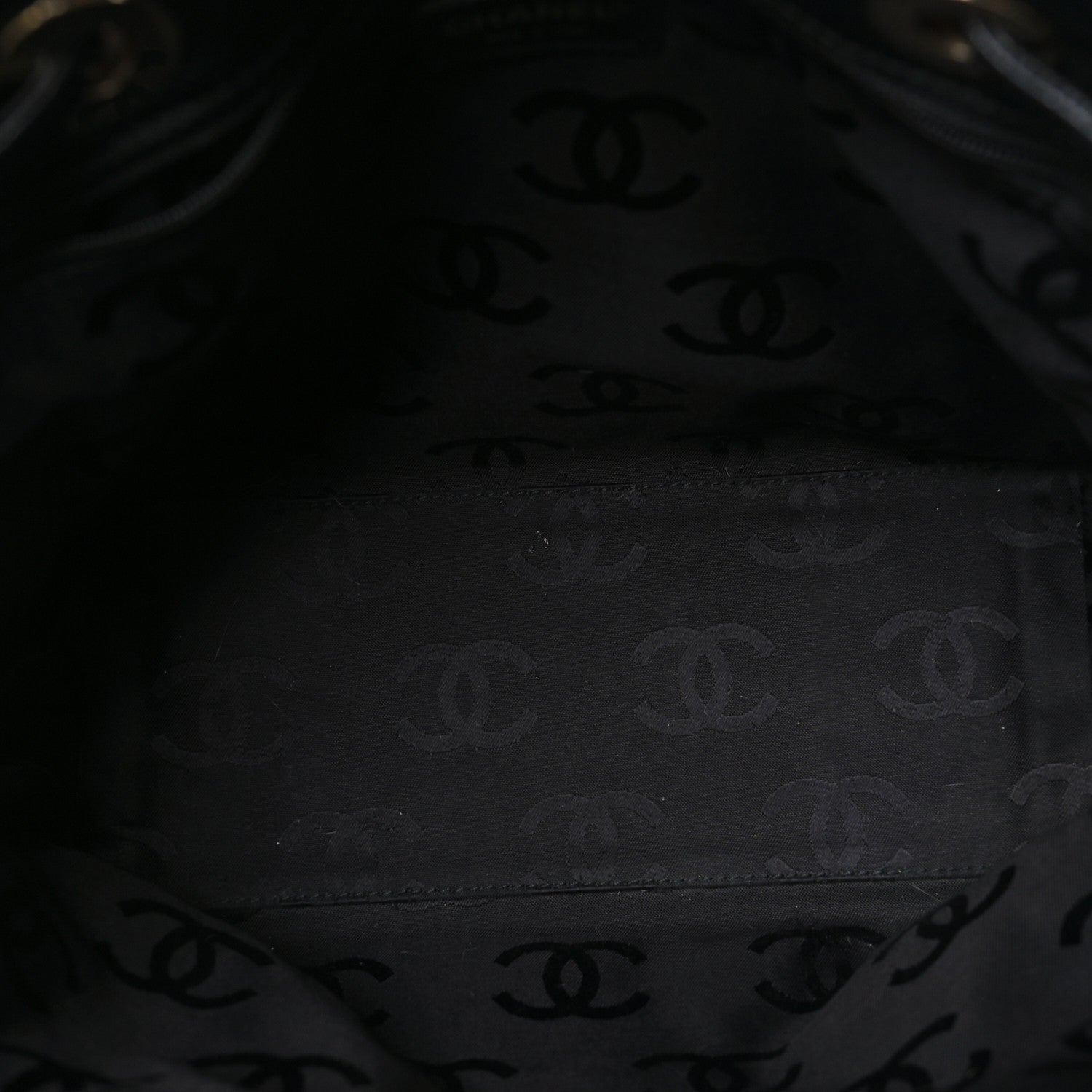 Chanel Caviar Tortoise Timeless CC Drawstring Bucket Bag Black 5 of 10