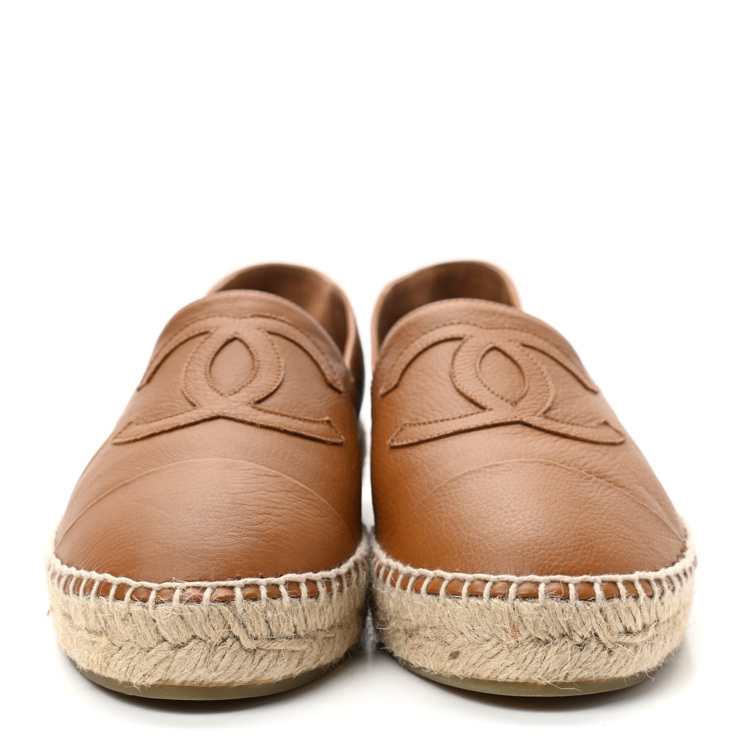 Calfskin CC Espadrilles 41 Light Brown