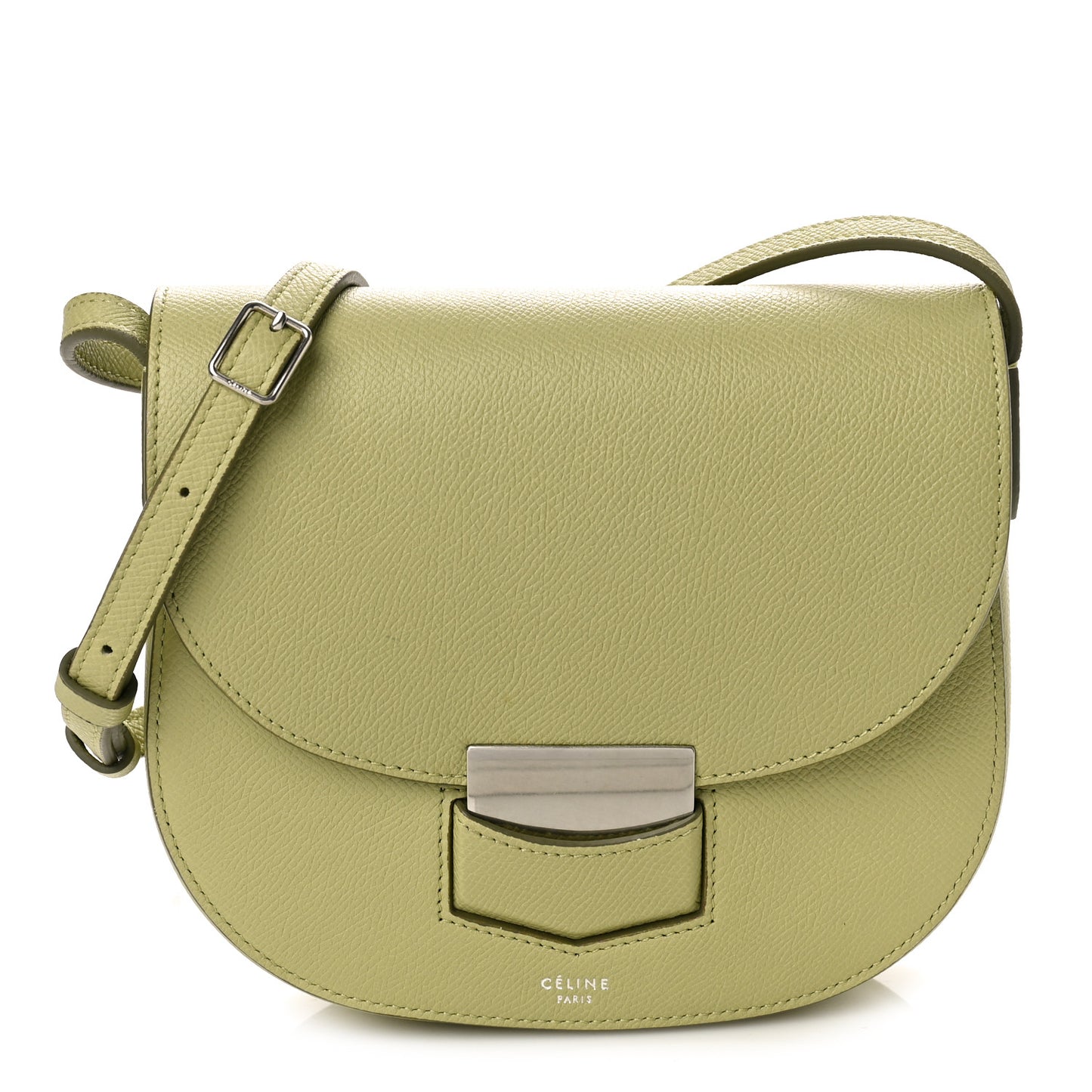 Grained Calfskin Small Trotteur Sage