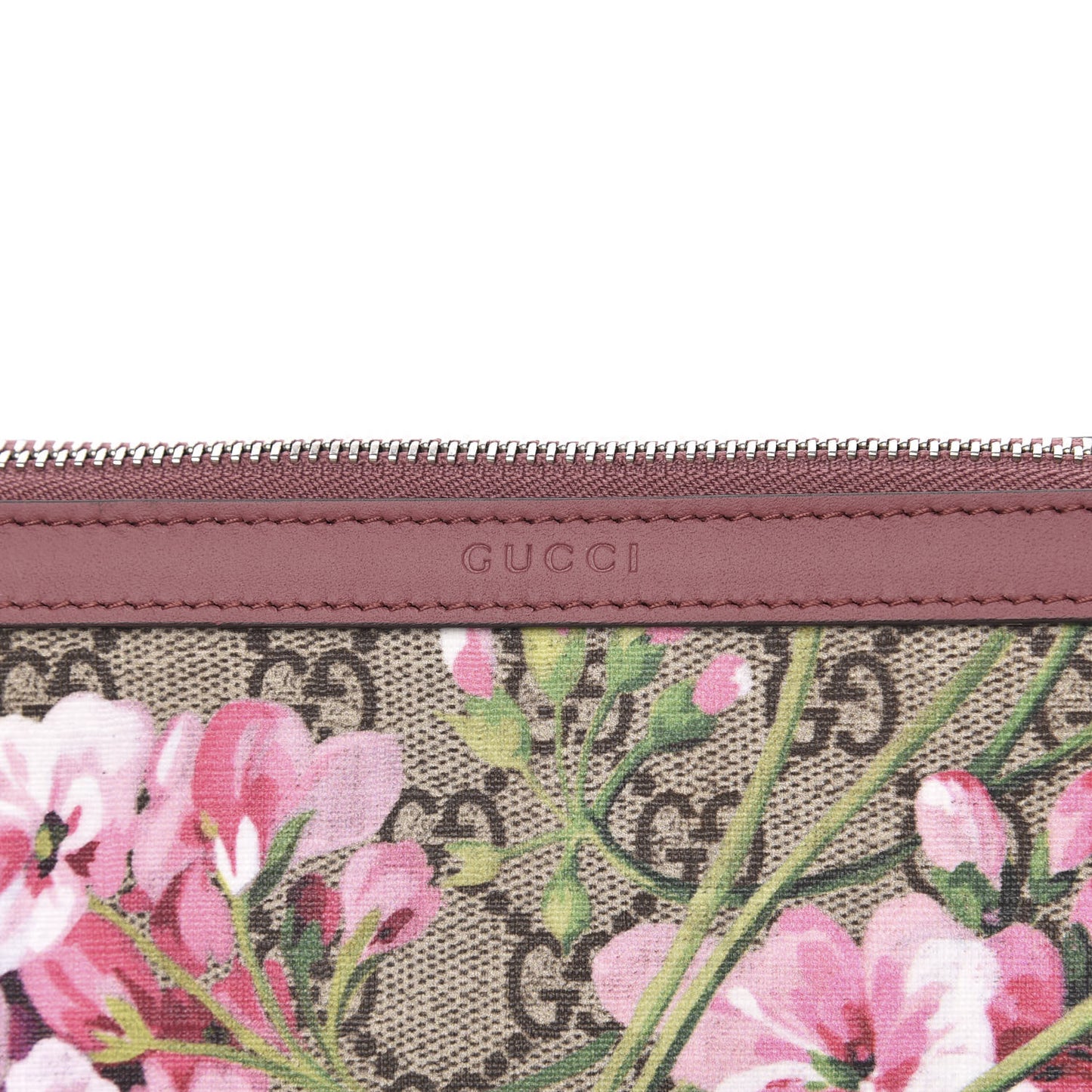 GG Supreme Monogram Blooms Small Cosmetic Case Beige Multicolor Dry Rose