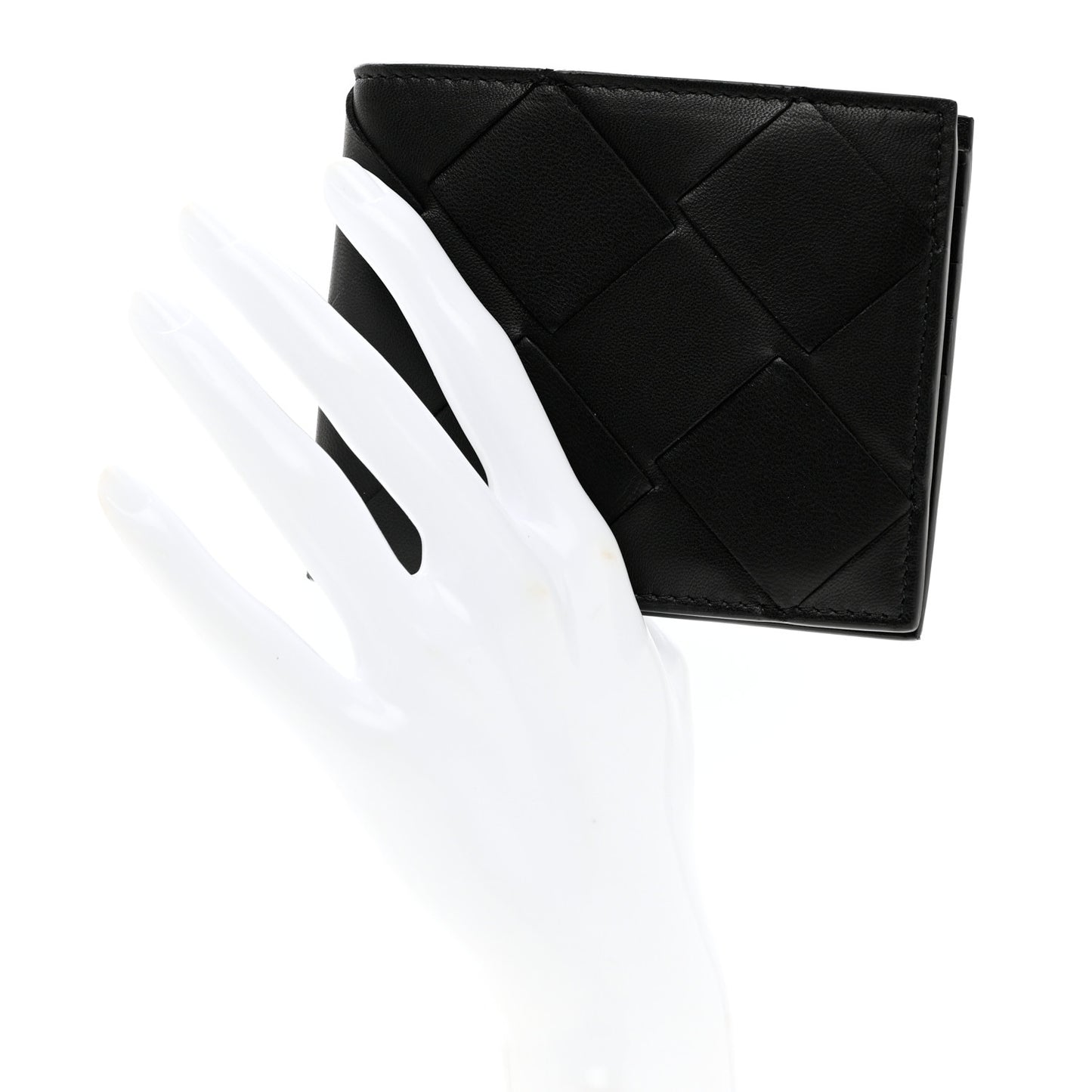 Nappa Maxi Intrecciato Bi-Fold Wallet Black