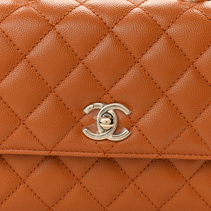 Chanel Caviar Quilted Mini Coco Handle Flap Light Brown 8 of 10