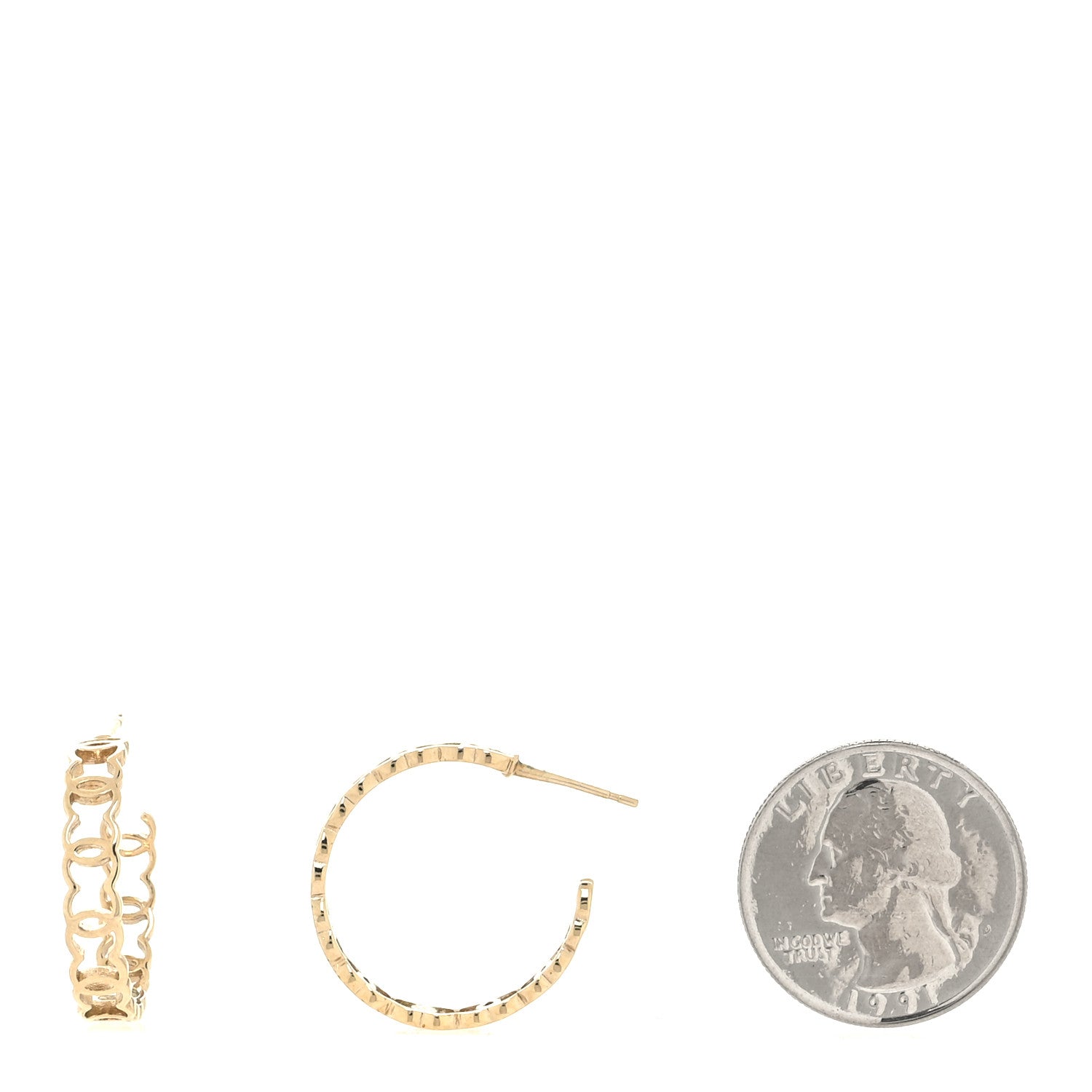 Chanel Metal CC Hoop Earrings Gold 2 of 4