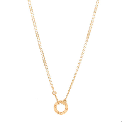 Cartier 18K Yellow Gold 2 Diamond LOVE Necklace 1 of 4