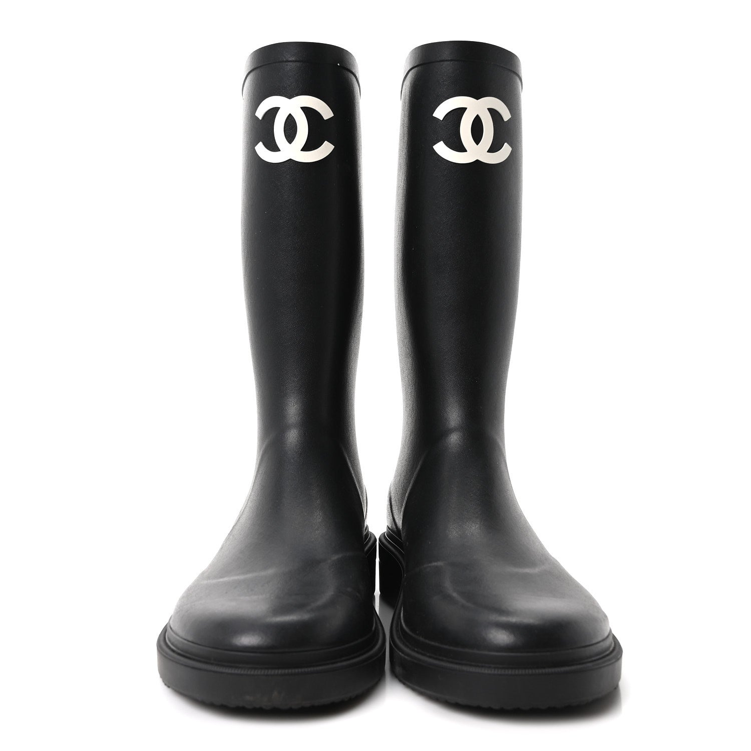 Chanel Caoutchouk CC High Boots 41 Black 3 of 10