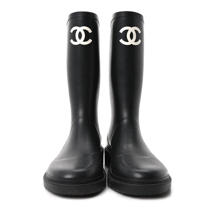 Chanel Caoutchouk CC High Boots 41 Black 3 of 10