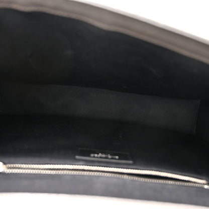 Saint Laurent Grain De Poudre Textured Mixed Matelasse Triquilt Large Monogram Satchel Asphalt 4 of 10