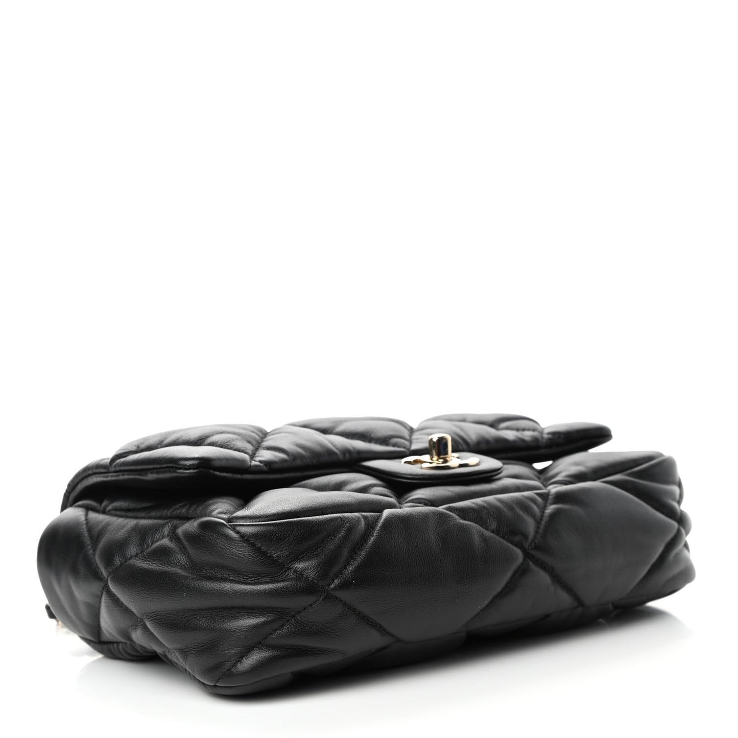 Calfskin Quilted Medium Bubbly Flap Black