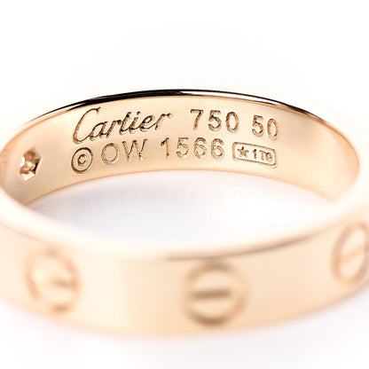 Cartier 18K Yellow Gold Diamond 4mm LOVE Wedding Band Ring 50 5.25 4 of 4