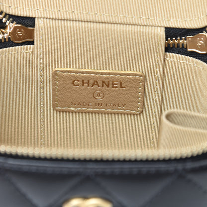 Chanel Lambskin Quilted Pearl Crush Box With Chain Black 6 of 11