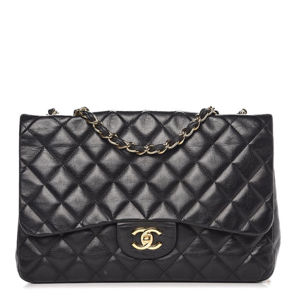 Chanel Lambskin Quilted Jumbo Single Flap Black 1 of 13